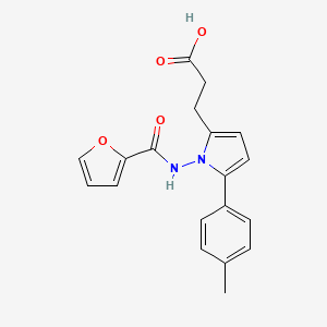 molecular formula C19H18N2O4 B5225460 3-[1-(2-furoylamino)-5-(4-methylphenyl)-1H-pyrrol-2-yl]propanoic acid 