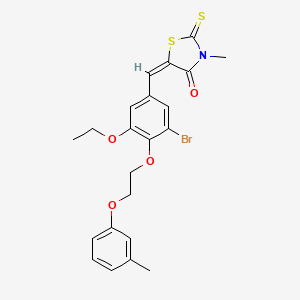 molecular formula C22H22BrNO4S2 B5225463 5-{3-bromo-5-ethoxy-4-[2-(3-methylphenoxy)ethoxy]benzylidene}-3-methyl-2-thioxo-1,3-thiazolidin-4-one 