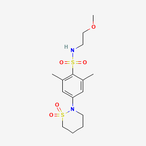 4-(1,1-dioxido-1,2-thiazinan-2-yl)-N-(2-methoxyethyl)-2,6-dimethylbenzenesulfonamide