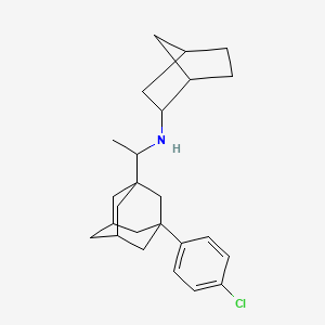 molecular formula C25H34ClN B5225510 N-{1-[3-(4-chlorophenyl)-1-adamantyl]ethyl}bicyclo[2.2.1]heptan-2-amine 