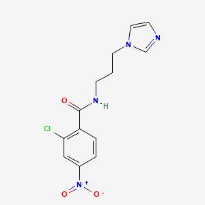 molecular formula C13H13ClN4O3 B5225522 2-chloro-N-[3-(1H-imidazol-1-yl)propyl]-4-nitrobenzamide 