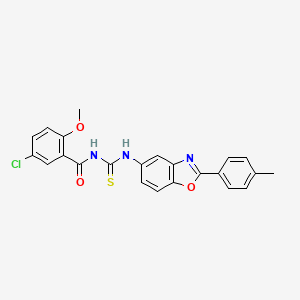 5-chloro-2-methoxy-N-({[2-(4-methylphenyl)-1,3-benzoxazol-5-yl]amino}carbonothioyl)benzamide