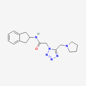 molecular formula C17H22N6O B5225545 N-(2,3-dihydro-1H-inden-2-yl)-2-[5-(1-pyrrolidinylmethyl)-1H-tetrazol-1-yl]acetamide 