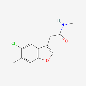 molecular formula C12H12ClNO2 B5225550 2-(5-chloro-6-methyl-1-benzofuran-3-yl)-N-methylacetamide 