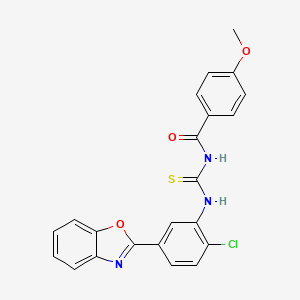 molecular formula C22H16ClN3O3S B5225553 N-({[5-(1,3-benzoxazol-2-yl)-2-chlorophenyl]amino}carbonothioyl)-4-methoxybenzamide 