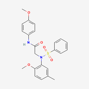 molecular formula C23H24N2O5S B5225613 N~2~-(2-methoxy-5-methylphenyl)-N~1~-(4-methoxyphenyl)-N~2~-(phenylsulfonyl)glycinamide 