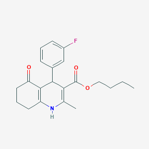 molecular formula C21H24FNO3 B5225617 butyl 4-(3-fluorophenyl)-2-methyl-5-oxo-1,4,5,6,7,8-hexahydro-3-quinolinecarboxylate 