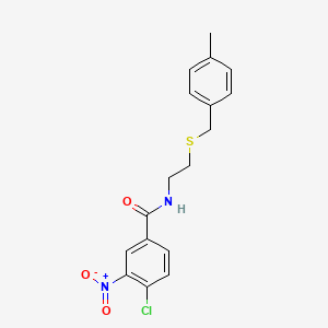 molecular formula C17H17ClN2O3S B5225685 4-chloro-N-{2-[(4-methylbenzyl)thio]ethyl}-3-nitrobenzamide 