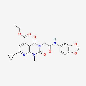 molecular formula C23H22N4O7 B5225689 ethyl 3-[2-(1,3-benzodioxol-5-ylamino)-2-oxoethyl]-7-cyclopropyl-1-methyl-2,4-dioxo-1,2,3,4-tetrahydropyrido[2,3-d]pyrimidine-5-carboxylate 