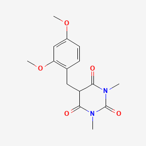 molecular formula C15H18N2O5 B5225706 5-(2,4-dimethoxybenzyl)-1,3-dimethyl-2,4,6(1H,3H,5H)-pyrimidinetrione 
