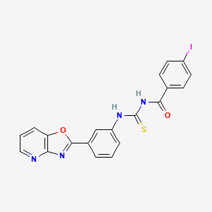 molecular formula C20H13IN4O2S B5225741 4-iodo-N-{[(3-[1,3]oxazolo[4,5-b]pyridin-2-ylphenyl)amino]carbonothioyl}benzamide 