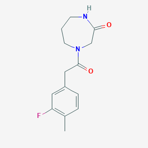 molecular formula C14H17FN2O2 B5225760 4-[(3-fluoro-4-methylphenyl)acetyl]-1,4-diazepan-2-one 