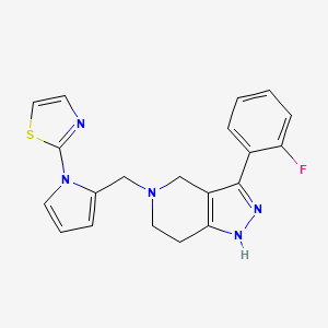 3-(2-fluorophenyl)-5-{[1-(1,3-thiazol-2-yl)-1H-pyrrol-2-yl]methyl}-4,5,6,7-tetrahydro-1H-pyrazolo[4,3-c]pyridine