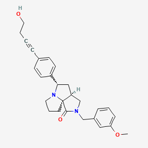 molecular formula C27H30N2O3 B5225801 (3aS*,5S*,9aS*)-5-[4-(4-hydroxy-1-butyn-1-yl)phenyl]-2-(3-methoxybenzyl)hexahydro-7H-pyrrolo[3,4-g]pyrrolizin-1(2H)-one 