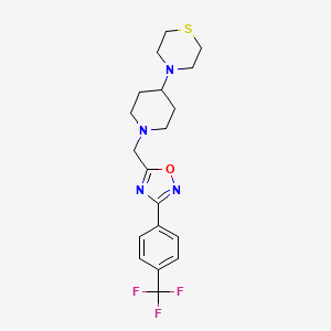 molecular formula C19H23F3N4OS B5225830 4-[1-({3-[4-(trifluoromethyl)phenyl]-1,2,4-oxadiazol-5-yl}methyl)-4-piperidinyl]thiomorpholine 