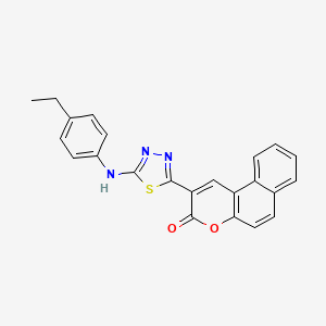 molecular formula C23H17N3O2S B5225834 2-{5-[(4-ethylphenyl)amino]-1,3,4-thiadiazol-2-yl}-3H-benzo[f]chromen-3-one 
