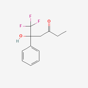 molecular formula C12H13F3O2 B5225841 6,6,6-trifluoro-5-hydroxy-5-phenyl-3-hexanone 