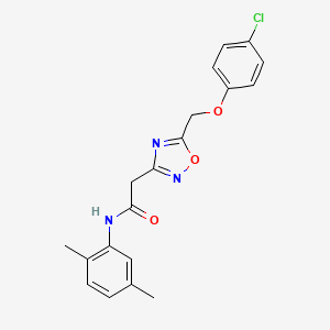 molecular formula C19H18ClN3O3 B5225908 2-{5-[(4-chlorophenoxy)methyl]-1,2,4-oxadiazol-3-yl}-N-(2,5-dimethylphenyl)acetamide 