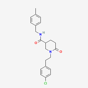 molecular formula C22H25ClN2O2 B5225922 1-[2-(4-chlorophenyl)ethyl]-N-(4-methylbenzyl)-6-oxo-3-piperidinecarboxamide 