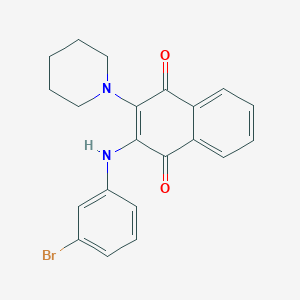 2-[(3-bromophenyl)amino]-3-(1-piperidinyl)naphthoquinone