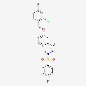 N'-{3-[(2-chloro-4-fluorobenzyl)oxy]benzylidene}-4-fluorobenzenesulfonohydrazide