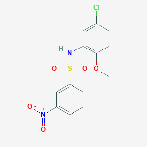 molecular formula C14H13ClN2O5S B5225948 N-(5-chloro-2-methoxyphenyl)-4-methyl-3-nitrobenzenesulfonamide 