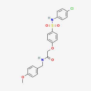 molecular formula C22H21ClN2O5S B5226011 2-(4-{[(4-chlorophenyl)amino]sulfonyl}phenoxy)-N-(4-methoxybenzyl)acetamide 