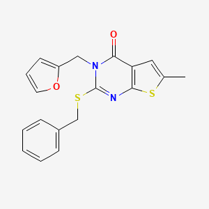 molecular formula C19H16N2O2S2 B5226019 2-(benzylthio)-3-(2-furylmethyl)-6-methylthieno[2,3-d]pyrimidin-4(3H)-one 