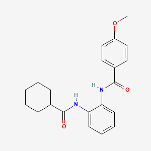 molecular formula C21H24N2O3 B5226025 N-{2-[(cyclohexylcarbonyl)amino]phenyl}-4-methoxybenzamide 