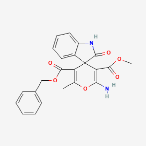 5'-benzyl 3'-methyl 2'-amino-6'-methyl-2-oxo-1,2-dihydrospiro[indole-3,4'-pyran]-3',5'-dicarboxylate