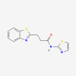 molecular formula C13H11N3OS2 B5226079 3-(1,3-benzothiazol-2-yl)-N-1,3-thiazol-2-ylpropanamide 