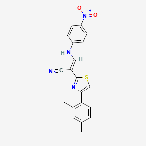 molecular formula C20H16N4O2S B5226120 2-[4-(2,4-dimethylphenyl)-1,3-thiazol-2-yl]-3-[(4-nitrophenyl)amino]acrylonitrile 