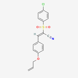 molecular formula C18H14ClNO3S B5226129 3-[4-(allyloxy)phenyl]-2-[(4-chlorophenyl)sulfonyl]acrylonitrile 