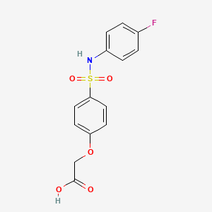 molecular formula C14H12FNO5S B5226149 (4-{[(4-fluorophenyl)amino]sulfonyl}phenoxy)acetic acid 