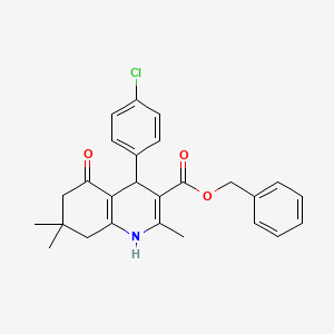 Benzyl 4-(4-chlorophenyl)-2,7,7-trimethyl-5-oxo-1,4,5,6,7,8-hexahydroquinoline-3-carboxylate