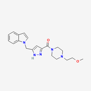 molecular formula C20H25N5O2 B5226184 1-[(3-{[4-(2-methoxyethyl)-1-piperazinyl]carbonyl}-1H-pyrazol-5-yl)methyl]-1H-indole 