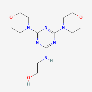 molecular formula C13H22N6O3 B5226197 2-[(4,6-di-4-morpholinyl-1,3,5-triazin-2-yl)amino]ethanol 