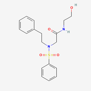 molecular formula C18H22N2O4S B5226210 N~1~-(2-hydroxyethyl)-N~2~-(2-phenylethyl)-N~2~-(phenylsulfonyl)glycinamide 
