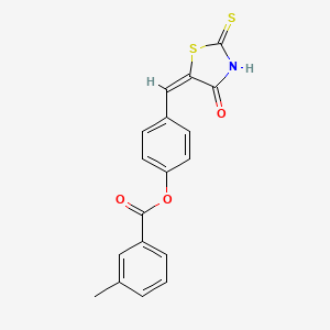 molecular formula C18H13NO3S2 B5226217 4-[(4-oxo-2-thioxo-1,3-thiazolidin-5-ylidene)methyl]phenyl 3-methylbenzoate 