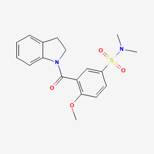 molecular formula C18H20N2O4S B5226232 3-(2,3-dihydro-1H-indol-1-ylcarbonyl)-4-methoxy-N,N-dimethylbenzenesulfonamide 