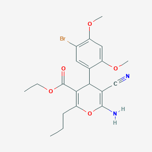 molecular formula C20H23BrN2O5 B5226233 ethyl 6-amino-4-(5-bromo-2,4-dimethoxyphenyl)-5-cyano-2-propyl-4H-pyran-3-carboxylate 