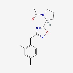 5-[(2R)-1-acetyl-2-pyrrolidinyl]-3-(2,4-dimethylbenzyl)-1,2,4-oxadiazole
