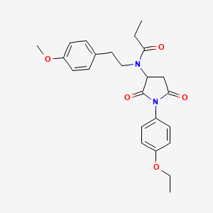 N-[1-(4-ethoxyphenyl)-2,5-dioxopyrrolidin-3-yl]-N-[2-(4-methoxyphenyl)ethyl]propanamide