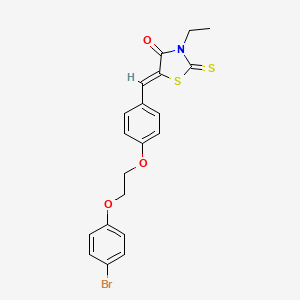 molecular formula C20H18BrNO3S2 B5226293 5-{4-[2-(4-bromophenoxy)ethoxy]benzylidene}-3-ethyl-2-thioxo-1,3-thiazolidin-4-one 