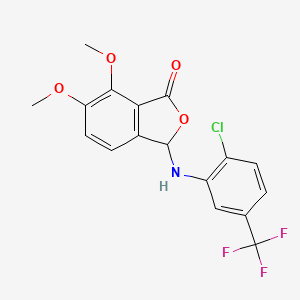 molecular formula C17H13ClF3NO4 B5226321 3-{[2-chloro-5-(trifluoromethyl)phenyl]amino}-6,7-dimethoxy-2-benzofuran-1(3H)-one 