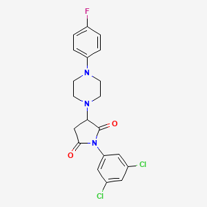 molecular formula C20H18Cl2FN3O2 B5226343 1-(3,5-dichlorophenyl)-3-[4-(4-fluorophenyl)-1-piperazinyl]-2,5-pyrrolidinedione 