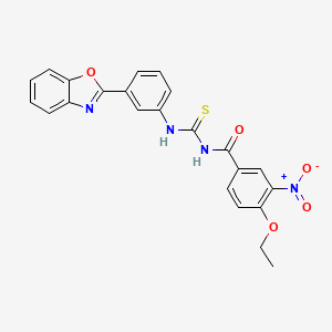 molecular formula C23H18N4O5S B5226350 N-({[3-(1,3-benzoxazol-2-yl)phenyl]amino}carbonothioyl)-4-ethoxy-3-nitrobenzamide 