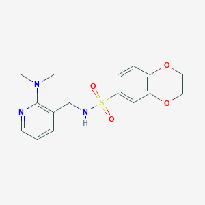 molecular formula C16H19N3O4S B5226351 N-{[2-(dimethylamino)-3-pyridinyl]methyl}-2,3-dihydro-1,4-benzodioxine-6-sulfonamide 
