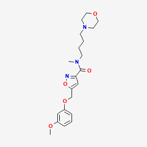molecular formula C21H29N3O5 B5226377 5-[(3-methoxyphenoxy)methyl]-N-methyl-N-[4-(4-morpholinyl)butyl]-3-isoxazolecarboxamide 