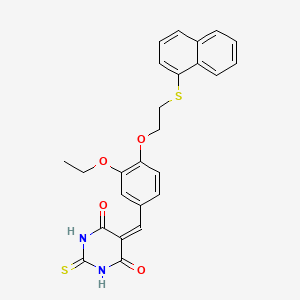 molecular formula C25H22N2O4S2 B5226388 5-{3-ethoxy-4-[2-(naphthalen-1-ylsulfanyl)ethoxy]benzylidene}-2-thioxodihydropyrimidine-4,6(1H,5H)-dione CAS No. 6070-52-6